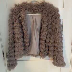 Stylish Faux Fur Jacket in Taupe